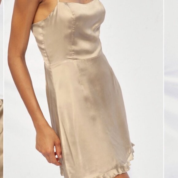 Wilfred Aritzia Skye Golden Mini Dress Size 4 - Picture 11 of 12